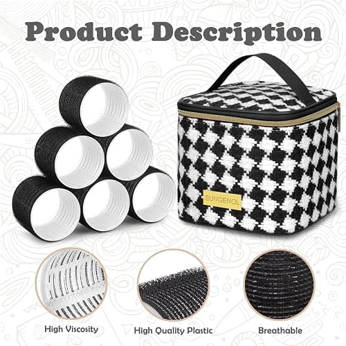 Hair Roller Set 18 pcs,Hair rollers with hair clips and comb,Salon hairdressing curlers,DIY Hair Styles, Sungenol 3 Sizes Hair Rollers in 1 set thumbnail 2
