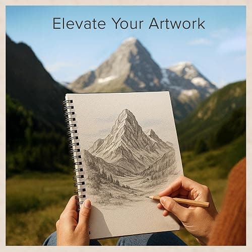A4 Hardcover Drawing Book - Extra Thick Paper (200 GSM) - Spiral Bound for Kids and Professionals for Drawing and Sketching - 21 x 29 cm, 40 Sheets / 80 Pages thumbnail 7