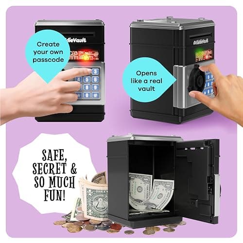 Piggy Bank for Kids - Electronic Money Saving Box w/Code- ATM Safe - Toy Coin Bank - Easter Boys Toys for Age 3, 4, 5, 6, 7, 8, 9 - Birthday Gifts for 8, 9, 10, 11, 12 Year Old Boy and Girl thumbnail 6