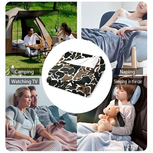 WEIYUHPIG Camo Throw Blanket, Camouflage Hunting Army Blankets Gift for Men | Soft Cozy Flannel Fabric, All Season Daily Use For Couch Sofa Bed , Outdoor Travel Car Camping Hunting Gift for Men Boys thumbnail 7