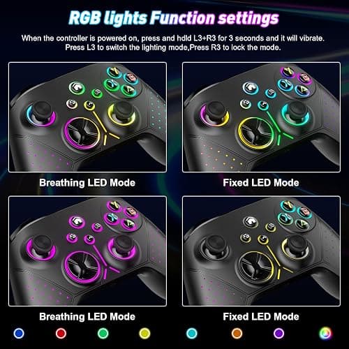 Gamrombo 【Upgraded Wireless Controller Replacement for Controller with 8 Colors RGB Lighting for One, Series X|S, One S|X Gampad with RGB Light/Marco/Audio Jack - Need to Upgrade thumbnail 6
