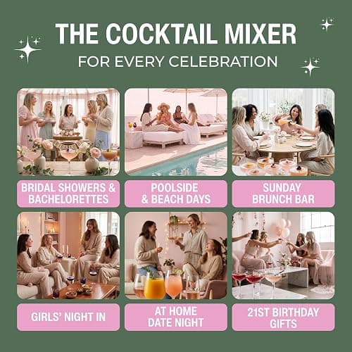 Practical Magic Sparkly Cocktail Mixers Variety Pack w/ Edible Glitter for Drinks, Makes 16 Craft Mix Midnight Margarita & Moon Magic Martinis, Shimmer Pearlescent Luster Dust, Non-Alcoholic Mocktails thumbnail 7