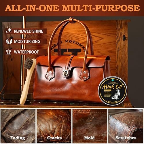 Feilove 4-in-1 Mink Oil Leather Conditioner and Cleaner 3.52 oz - Premium Waterproof Formula for Boots and Shoes thumbnail 6