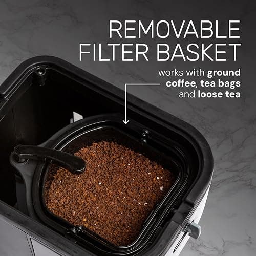 Homecraft 3-Quart Iced Coffee and Tea Maker with Filter Basket, Flavor Enhancer, Adjustable Brew Strength, Black thumbnail 5