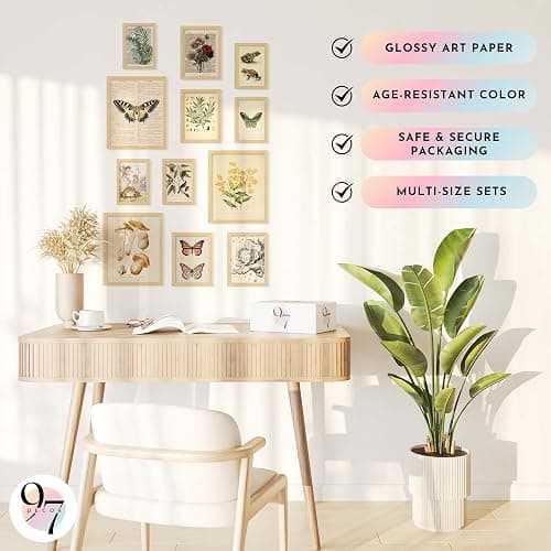 97 Decor Cottagecore Wall Art - Vintage Fairycore, Boho Fairy Room Decor, Nature Earthy Posters For Room Aesthetic, Mushroom Cottage Core Wall Art For Dorm Bedroom (unframed) thumbnail 5