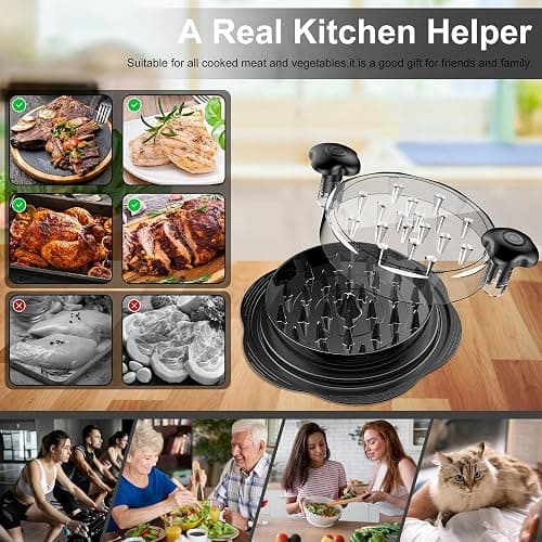 SURETIVIAN Chicken Shredder Large Chicken Breast Shredder Tool Twist with Brush&Fork, Visible Meat Shredder Machine, Strong Anti-Slip Strip, Ergonomic Handle, BPA Free, Suitable for Pork Beef Chicken thumbnail 5
