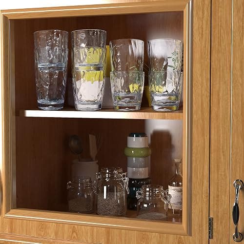 Plastic Water Tumblers | Set of 8 Transparent Unbreakable Drinking Glasses Clear Acrylic Reusable Juice Wine Cups |4 each: 12-ounce and 16-ounce for Home Picnic Party, Dishwasher Safe, Stackable thumbnail 7