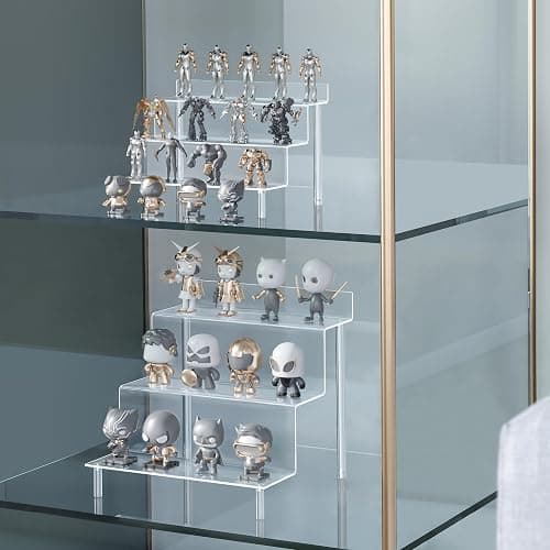 Grarry Acrylic Risers Display Stands, Perfume Organizer Stand, Acrylic Display Shelves Compatible with Funko POP Stand, Clear Display Stand Risers for Cologne Organizer Perfume Shelf Figure Stand thumbnail 4