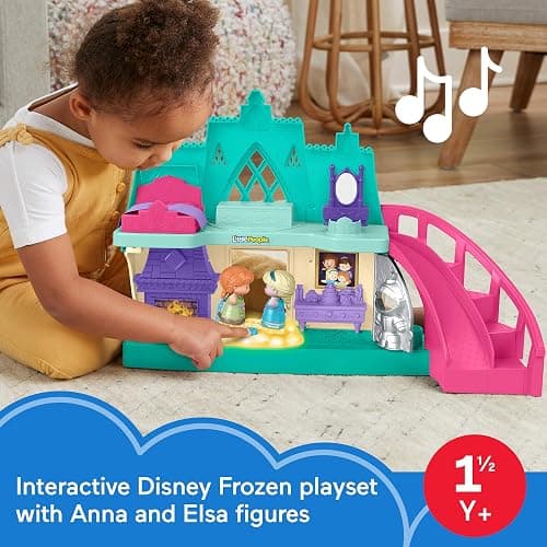 Fisher-Price Disney Frozen Arendelle Castle Playset with Lights & Sounds Little People, 2 Character Figures, Toddler Toys (Amazon Exclusive) thumbnail 3