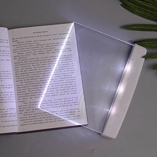 Juesi Flat Book Light Page Book Light for Reading in Bed at Night Clear LED Book Full Page Light Illuminator Panel Plate Lamp Board Wireless (White) thumbnail 7
