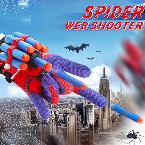 JONEG Web Shooters Toy for Kids 2 Pack, Toy for 3 4 5 6 7 8 Year Old Boy, Web Slinger with Spider Glove Launcher, Toys for Boys 4-6 6-8, Birthday Gifts thumbnail 9