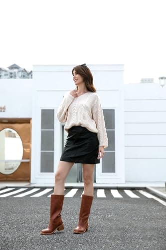 Adolilove Mid Calf Boots for Women Chunky Block Heel Women’s Tall Boots Square Toe Comfortable Casual Boots Low Heel Trendy Stylish Boots thumbnail 5