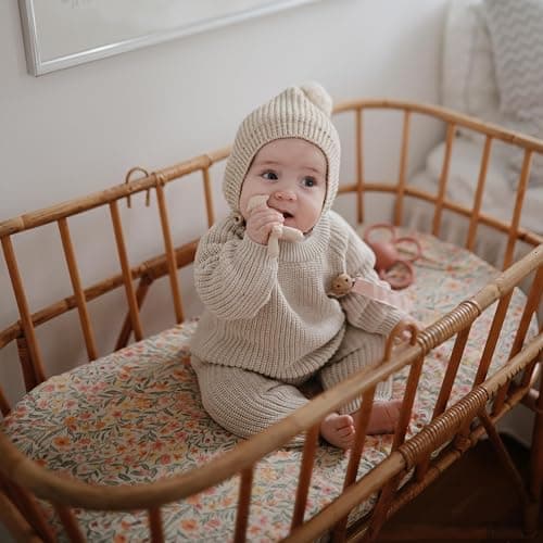 mushie Extra Soft Muslin Fitted Crib Sheet | 28"x 52" (Fog) - Roman Green thumbnail 5