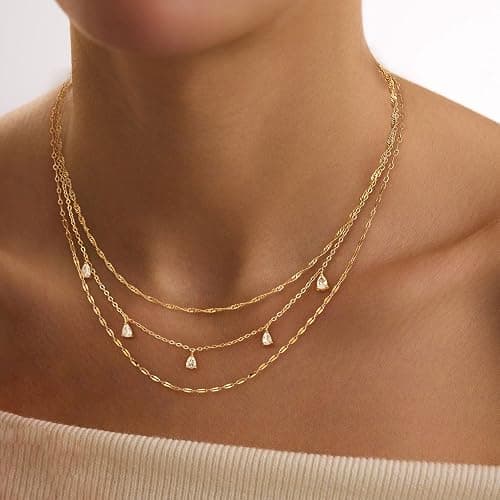 XIXINI Layered Necklaces for Women, Dainty Gold Necklace Stack 14k Gold Plated Layering Beads Choker Pendant Necklace Set Simple Statement Gold Necklaces for Women Trendy Fashion Gold Jewelry Sets thumbnail 5