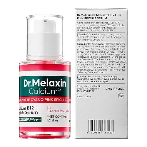 Dr.Melaxin Cemenrete Cyano Pink Spicule Serum with Calcium, korean skin care pore tightening refines spicule microneedling serum 1.01 fl. oz. thumbnail 9