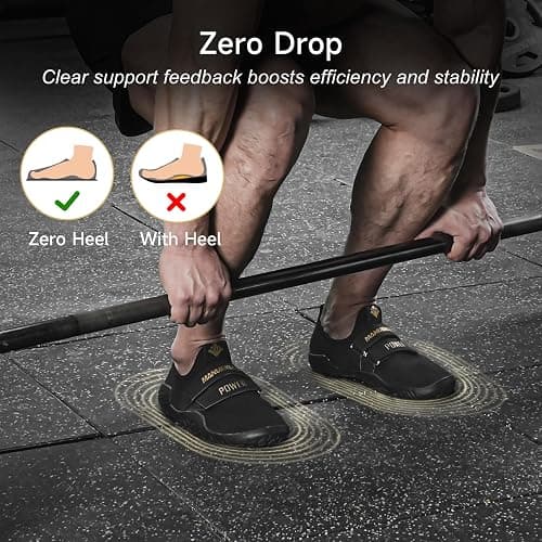 MANUEKLEAR Deadlift Shoes - Weight Lifting Shoes for Men Women - Weightlifting Squat Shoes Fitness Cross-Trainer Barefoot Gym Training Sneakers thumbnail 3