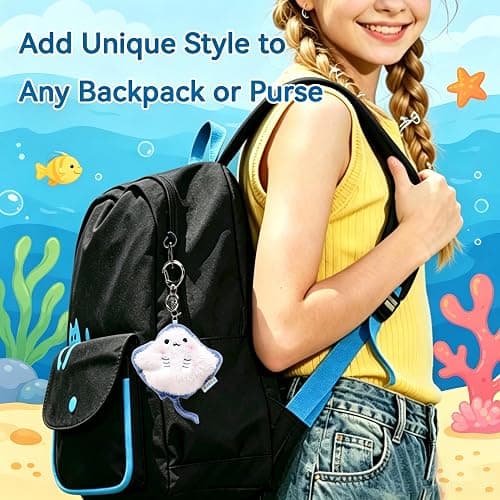 Jenmex Cute Ocean Animal Plush Keychain-Stuffed Animal Bag Charm for Backpack Purse,Ocean Themed Gift for Teens Women thumbnail 5