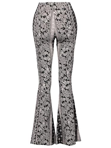 SSOULM Women's Stretchy Wide Leg High Waist Bell Bottom Flare Pants with Plus Size thumbnail 3