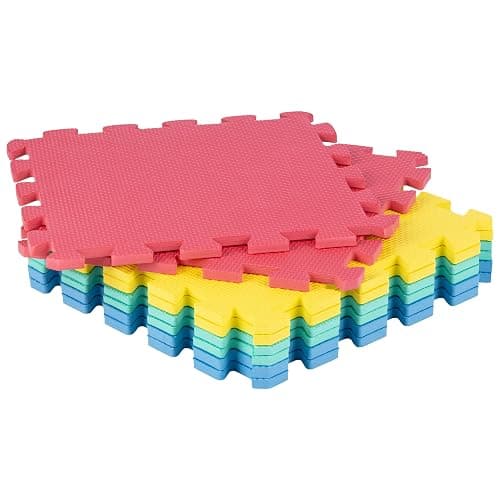Interlocking Floor Mats - 8-Piece Nontoxic Exercise Mat or Play Mat for Toddlers, Babies or Kids - Foam Padding for Home Gym by Stalwart (Multicolor) thumbnail 6