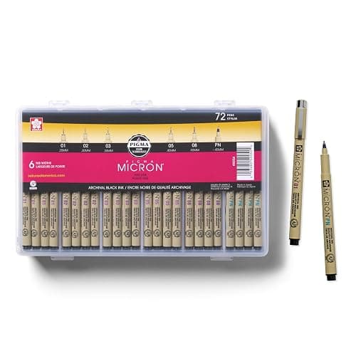 SAKURA Pigma Micron Black Ink Multi-tip Set, 72 Pen Count - Image 1