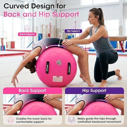 AWSUM Gymnastics Barrel, Air Roller for Back Handspring and Walkover | Tumbling Barrel, Inflatable Gymnastics Roller for Home Gym Practice, Cheerleading Training, Thickened PVC, Pump Not Included thumbnail 3