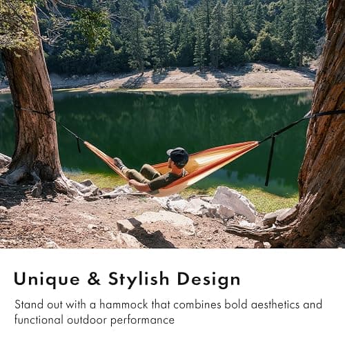 WHTE MOSS Suparpine I Hammock for Camping with Straps Included (Light Orange, Single) thumbnail 3