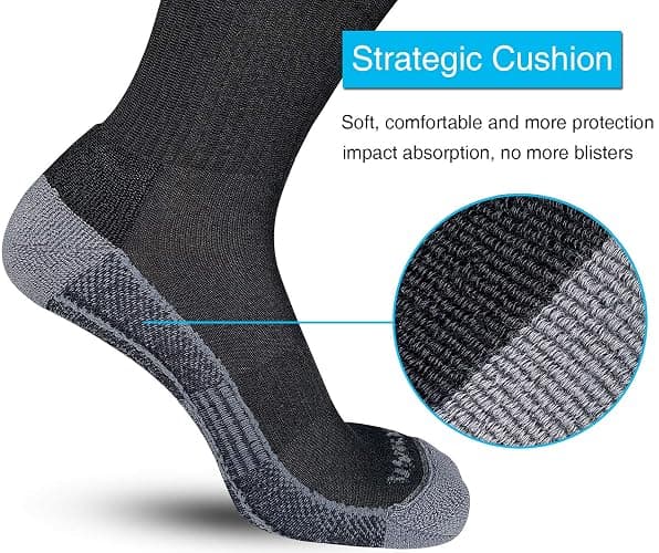 APTYID Men's Moisture Wicking Cushioned Crew Work Boot Socks (4-6 Pairs) thumbnail 4