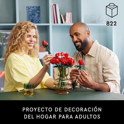 LEGO Icons Botanical Collection Le Bouquet de Roses, Fleurs Artificielles pour Décorer la Chambre & 10313 Icons Bouquet de Fleurs Sauvages, Plantes Artificielles avec Coquelicots et Lavande thumbnail 3