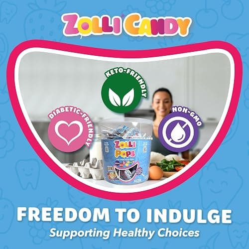 Zollipops Clean Teeth Pops Sugar Free Candy with Xylitol, Dye-Free Lollipops - Keto & Diabetic-Friendly, Dentist-Approved Treats for Kids (Natural Fruit Flavors, 1lb Tub) thumbnail 5