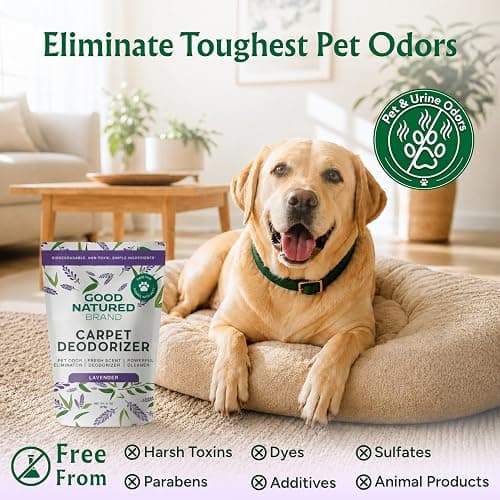 Good Natured Brand | Carpet Deodorizer & Freshener Powder | 31 oz Pet Odor Eliminator for Strong Odor & Pet Urine | Fresh Natural Lavender Scent | Safe for Homes with Pets thumbnail 3