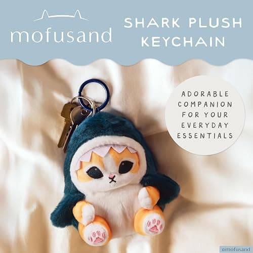 Blue Sky Studios Mofusand - Peluche a forma di gatto con squalo, morbido peluche Kawaii, da collezione, regalo con licenza ufficiale thumbnail 3