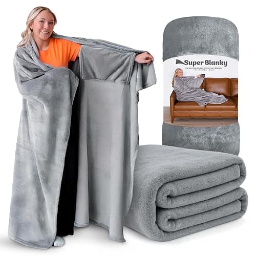 Super Blanky Wearable Blankets for Women, Adult Wearable Blanket Men, Mother's Day Gifts for Her, Wife Birthday Gift Ideas thumbnail 2