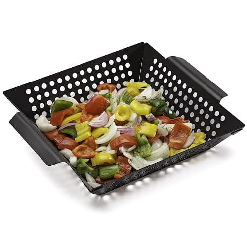 Cuisinart 11" x 11" Non-Stick Grill Wok, Perforated BBQ Grill Basket for Grilling Veggies, Meat & Stir-Fry, Outdoor Grilling Basket for Charcoal and Gas Grills thumbnail 6