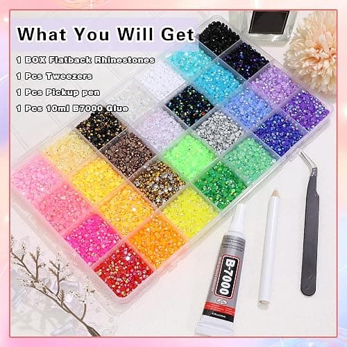 RODAKY Resin Jelly Rhinestones for Crafting Bedazzling,28 Color Rhinestones for Nails Art,3MM Nail Rhinestone and Gems,Nail Diamond Flatback Gems Crystals Charms for Nail Design DIY Makeup Decor thumbnail 4