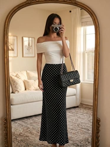 BLENCOT Womens Long Mesh Skirts Elastic High Waisted Printed A-Line Flowy Maxi Skirt for Beach Vacation thumbnail 2