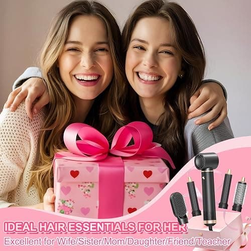 Dryhsip Warmluftbürste, 5 in 1 Hairstyler, Föhnbürste mit haartrockner für Frauen, Airstyler mit Föhn, Glätten,Lockenstab Automatisch, Haarglätter, Rundbürstenföhn, Eurostecker Styler (Classic Black) thumbnail 7