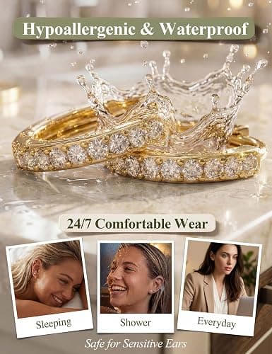 Jstyle Hypoallergenic Flat Back Earrings for Women Cartilage Earring Stacks | Surgical Steel Earring Stacks for Multiple Piercing, Small Flatback Earring Studs Huggie Hoops, Ideal Jewelry Gift for Her thumbnail 3