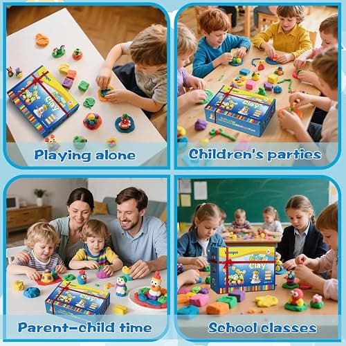 Ixiaoyoo Air Dry Clay, 100 Colors Modelling Clay for Kids, Safe & Non-Toxic, DIY Model Art & Crafts Toys with Sculpting Tools, Home Party Favors, Birthday & Christmas Gifts for Ages 3-12 Boys & Girls thumbnail 6