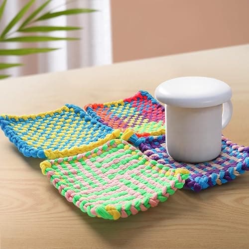 Weaving Loom Kit Toys Crafts - Arts and Crafts for Kids and Adults - Great Birthday Gifts for Girls Ages 6 7 8-12 13 Years Old - Sturdy Frame Potholder Loom Making Kits Portable Box and Craft Loops thumbnail 8