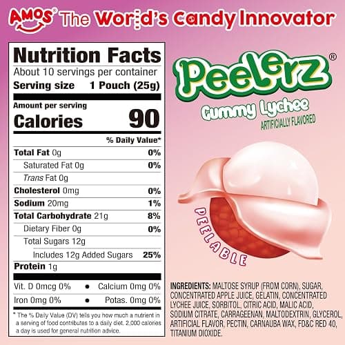 AMOS 4D Vegan Gummy Blocks Candy – Assorted Fruit Flavors, Made with Real Juice, Fun-to-Build Edible Blocks, Fat-Free, 8.47oz (240g) (8.47oz Lychee - Pack of 1) thumbnail 2