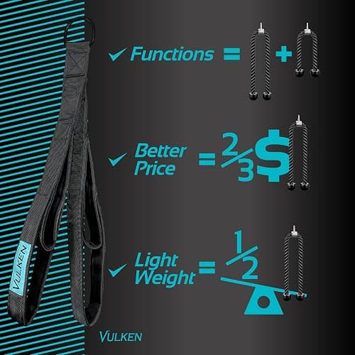 Vulken Tricep Rope Cable Attachment. Two Size in One Extra Long Pull Down Rope. Triceps Extension Straps Gym Equipment. Home Workout Handles for Resistance Bands. thumbnail 7