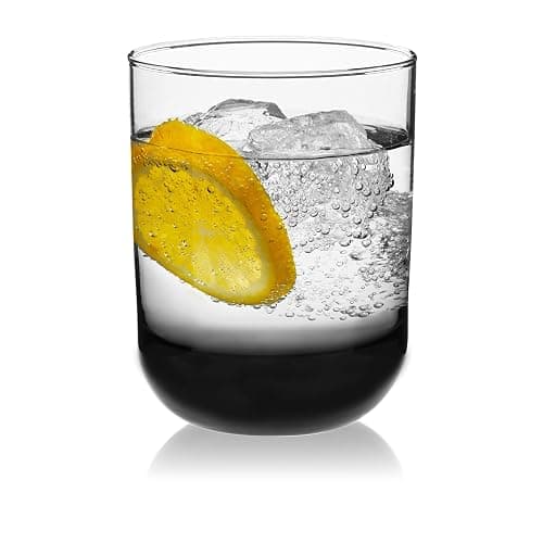 Libbey Polaris Tumbler and Rocks Glass Cups Set, Smoke Hue Mixed Drink Glasses with Straight Lines, Lead-Free, Drinkware Set of 16 for all Beverages thumbnail 8