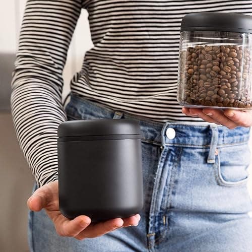 Fellow Atmos Vacuum Coffee Canister & Food Storage Container - 0.7 Liter Canister holds up to 11 oz of Coffee Beans - Airtight Food Storage Containers - Coffee Containers - 0.7 Liter - Matte Black thumbnail 7