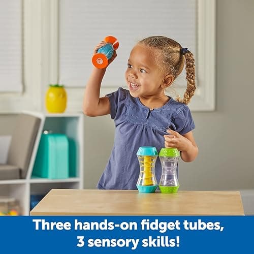 Learning Resources Sensory Trio Fidget Tubes - Tactile Play Tools, Kids Travel Essentials Toys, Self-regulation Aids, Calm Down Corner Supplies, Bin Activities thumbnail 3