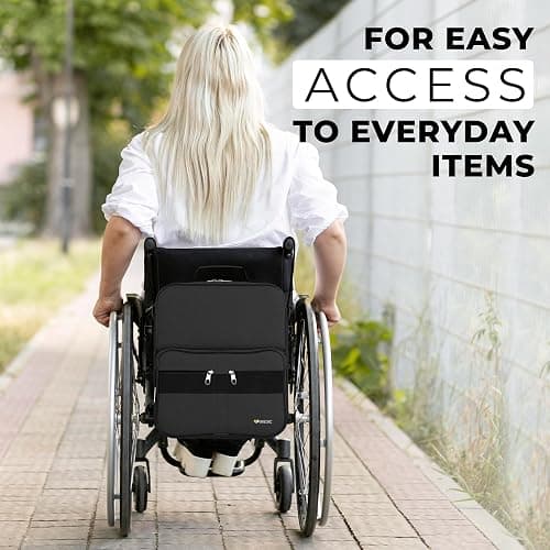 iMedic Deluxe Wheelchair Bag – Storage Backpack for Adults – Hangs Securely on Wheelchair Back – Organiser for Mobility & Electric Wheelchairs – Black thumbnail 6