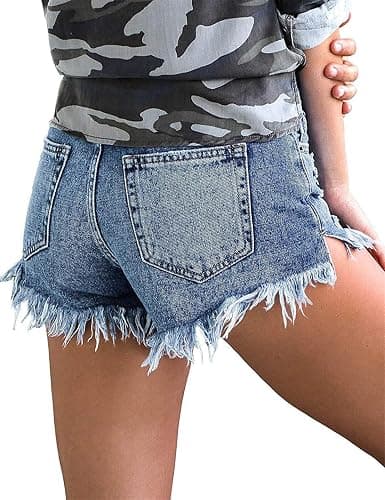 MODARANI Denim Shorts for Women Distressed Jean Shorts Ripped Summer Hot Short thumbnail 3