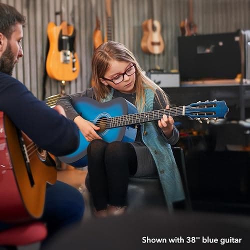 Ashthorpe 38-inch Beginner Acoustic Guitar (Mint Green), Starter Kit with Gig Bag, Extra Strings, Strap, Picks, and Lessons thumbnail 7