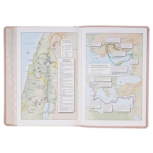 KJV Holy Bible, Giant Print Full-size Red Letter Edition, Thumb Index Tabs & Ribbon Marker, King James Version, Vegan Leather, Blush Pink, 14 pt. Type (KJV Full Size GP Editions) thumbnail 9