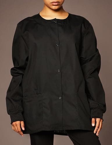 Cherokee scrubs jacket for women, Snap Front Warm-Up Jacket with 3 Pockets and Easy Care - 4350 thumbnail 6