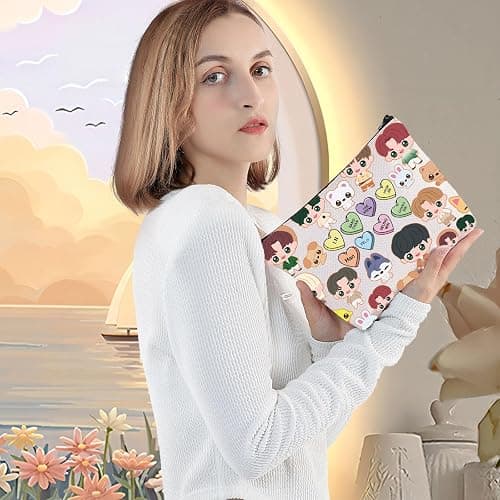 LEVLO Korean Group Stay Cosmetic Makeup Bag Korean Group Fans Gift Korean Group Cartoon Member Makeup Zipper Pouch Bag (SK Bag) thumbnail 2